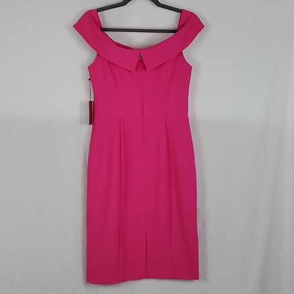 NWT Vince Camuto Off The Shoulder Crepe Sheath Dress - Size 6 - Picture 6 of 8